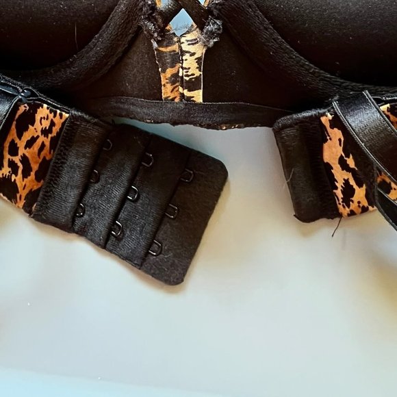 VICTORIA’S SECRET LEOPARD & LACE CONVERTIBLE STRAPLESS MIRACULOUS PADDED BRA SIZ - Picture 6 of 13